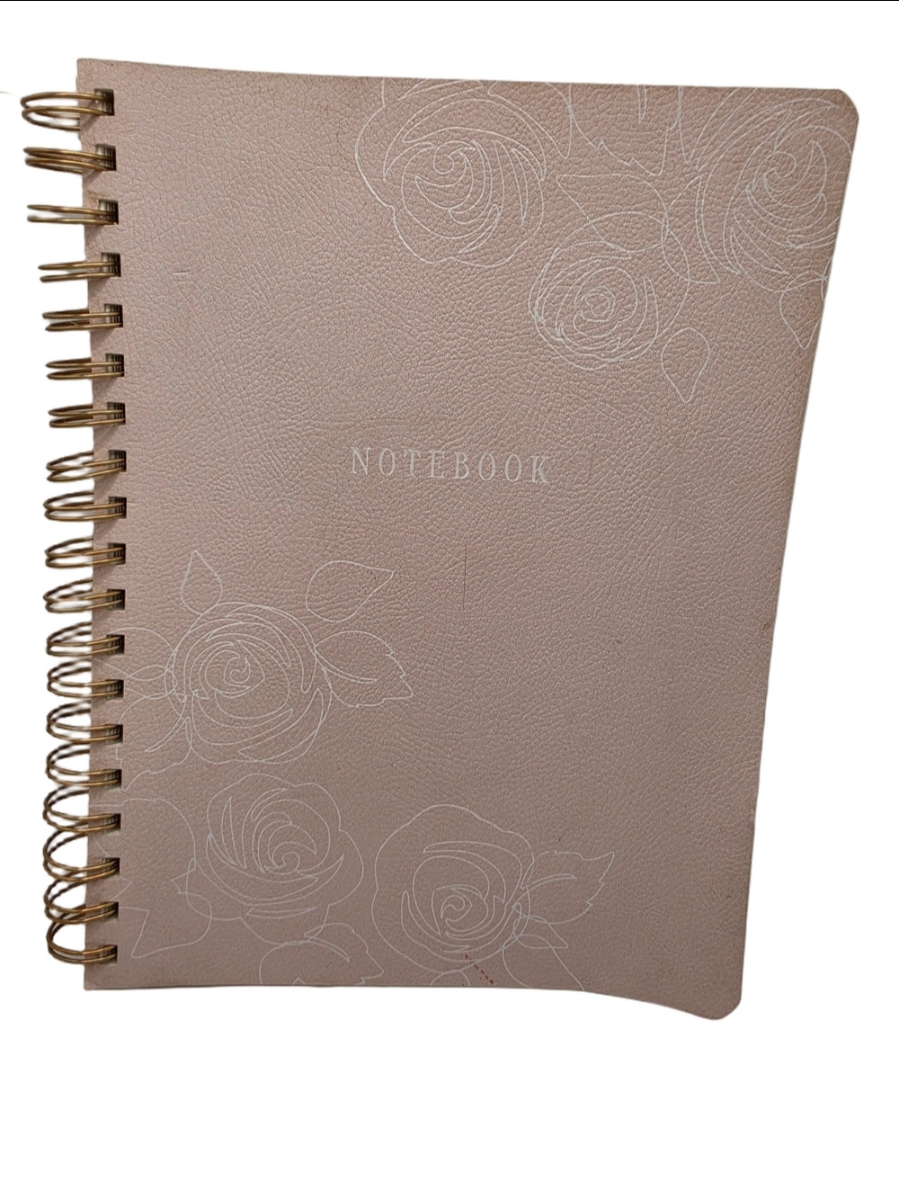 Fringe Studio Blush Pink Rose Embossed Undated Spiral Notebook Gold Coil 192 pgs